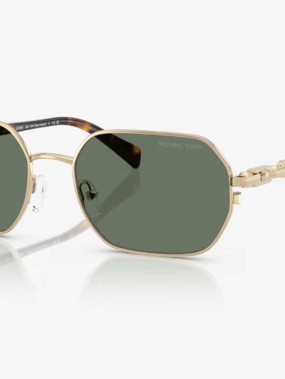 Michael Kors Saint Martin Gold Frame with Green Lenses MK1165 Sunglasses
